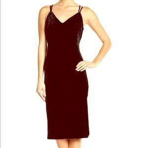 Black velvet strappy dress
